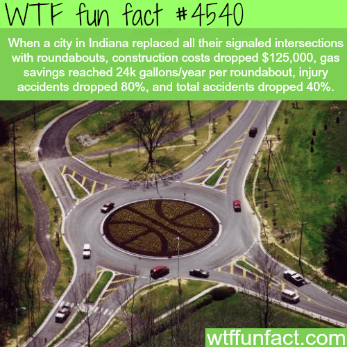 Why every intersection should switch to roundabouts -   WTF fun facts