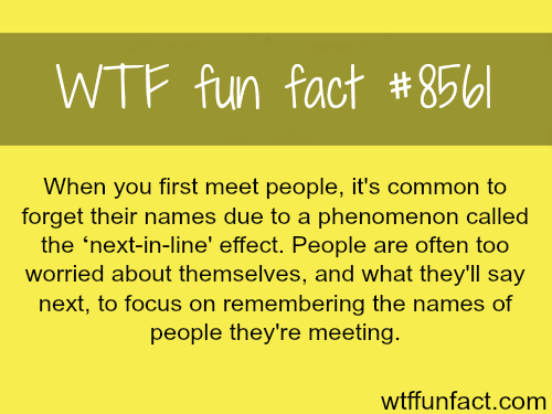 Why you forget people’s name after you first meet them - WTF fun facts