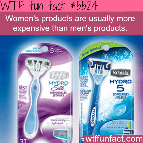 Women’s products are more expensive than men’s - WTF fun facts 