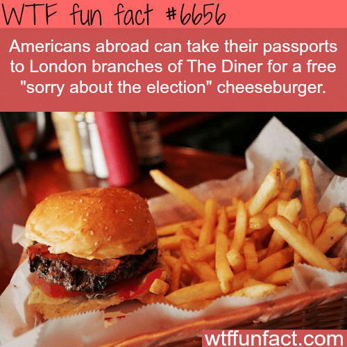 You can get a free cheeseburger if you are American in London - WTF fun fact