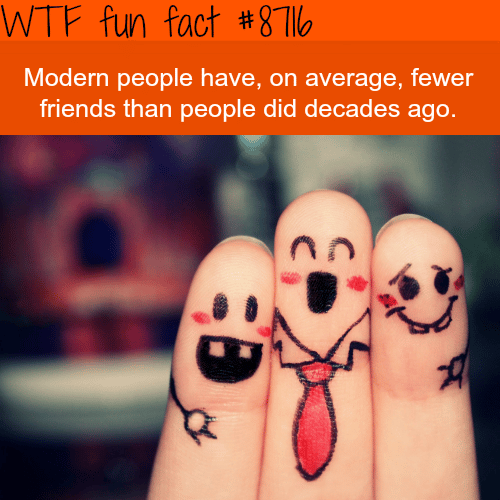 You have fewer friends than your parents did - WTF fun facts