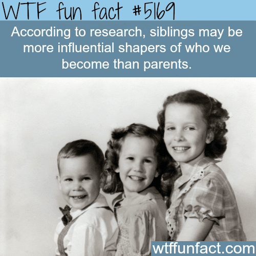 Your siblings can have more influence on you than your parents - WTF fun facts