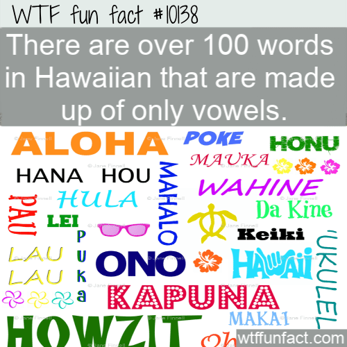 WTF Fun Fact - Hawaiian Words All Vowels
