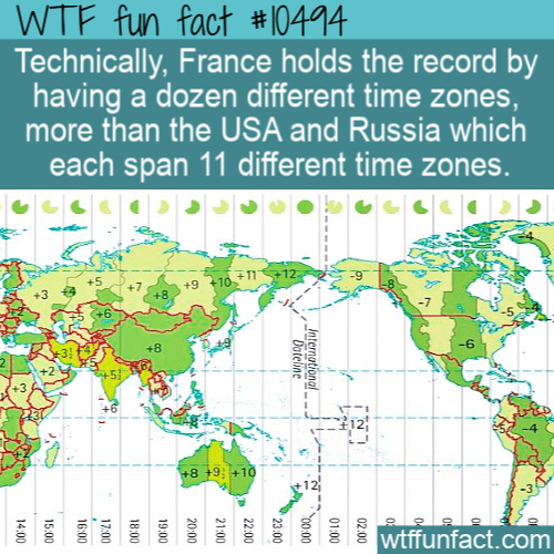 WTF Fun Fact - Dozen Of Time Zones