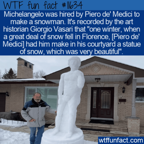 WTF Fun Fact - The Lost Michelangelo Snowman