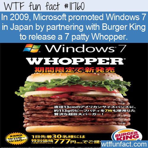WTF Fun Fact - Windows 7 Patty Whopper
