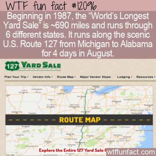 WTF Fun Fact - World's Longest Yard Sale