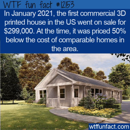 WTF Fun Fact - 3D Printed House For Sale