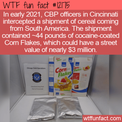 WTF Fun Fact - Cocaine Covered Corn Flakes